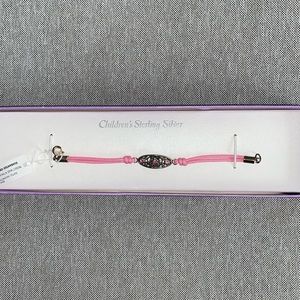 Sterling silver children’s bracelet with pink accents